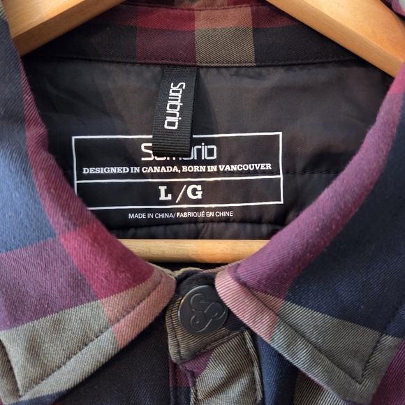 Sombrio Vagabond Men's Plush Insulated Plaid Button Down Flannel Shirt Sz Large - Picture 7 of 16